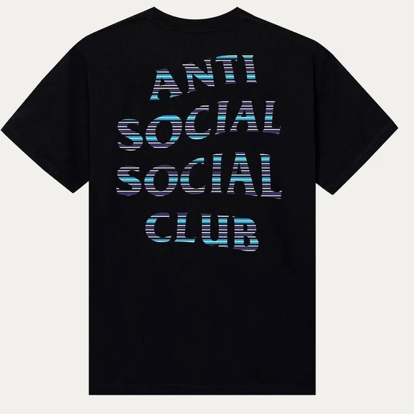 Anti Social Social Club Other - Anti Social Social Club Black Tee with Blue and Purple Text